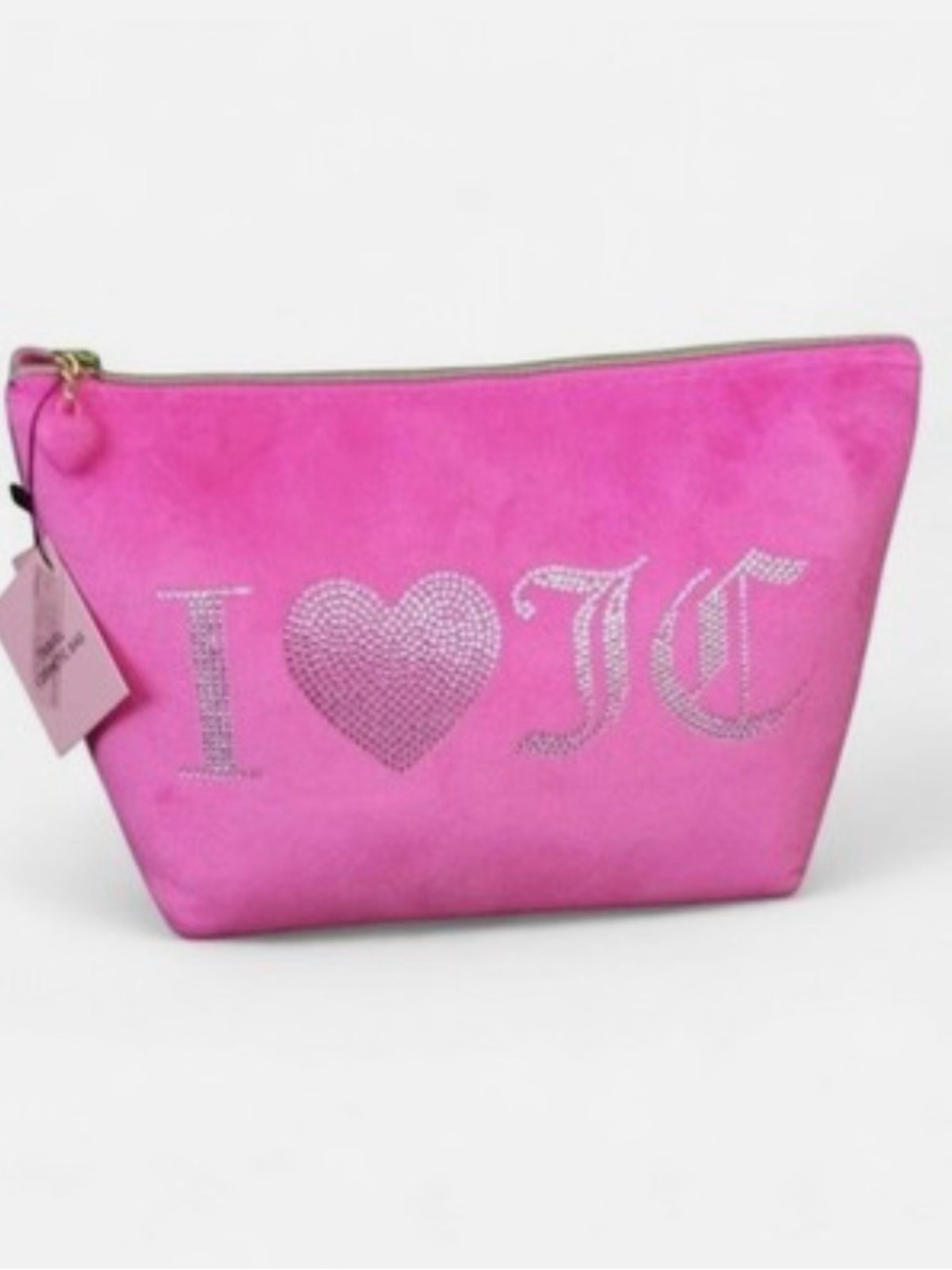 Juicy Couture Hot Pink Plush Large Cosmetic Pouch NWT